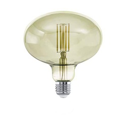 Bombilla LED E27, color negro y transparente, 15,2 cm de Diámetro
