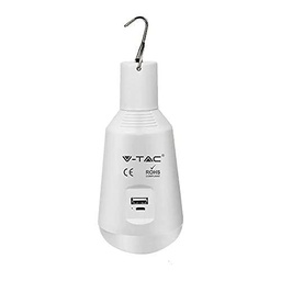 Bombilla LED recargable con USB y panel solar 7 W 6 V CCT 3 en 1 IP20
