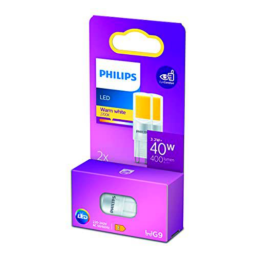 Philips - Bombilla LED Clásica, Cápsula LED, G9, Luz Blanca Cálida, 40W