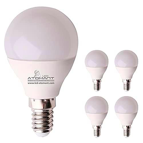 LED ATOMANT Pack 5x Bombilla LED E14 G45 7W. Color Blanco Calido (3000K)