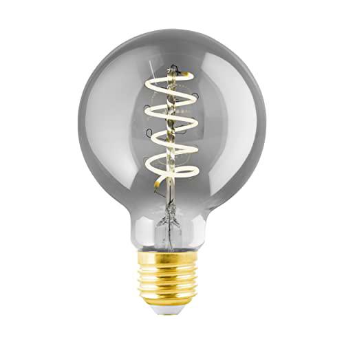 EGLO LED E27 regulable, LED espiral Globo, bombilla vintage negra-transparente en diseño retro