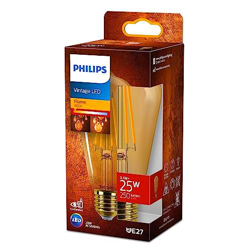 Philips Bombilla LED Vintage Ámbar Tipo Edison, Casquillo E27 3.1W