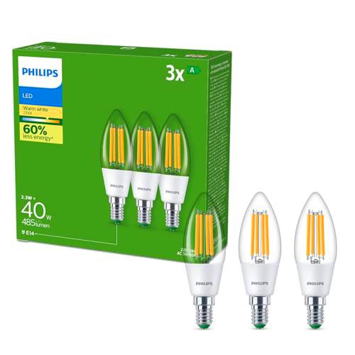 Philips Lighting Bombilla LED Tipo Vela Esférica Ultra Eficiente
