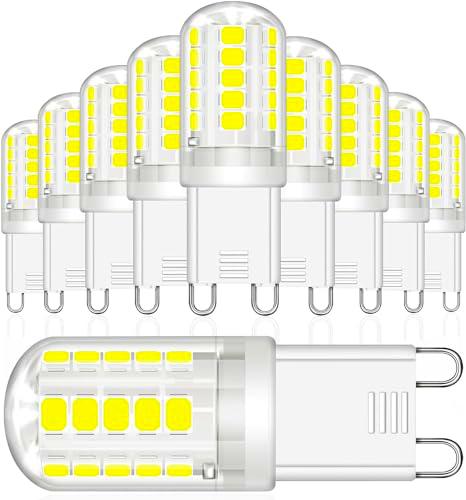 LEDYA Bombillas LED G9 de color blanco frío, 3 W, 380 lm