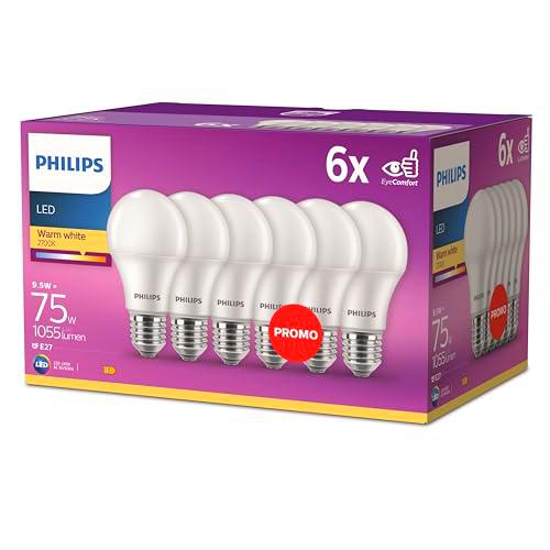 Philips LED Classic E27 paquete de 6 bombillas (75 W)