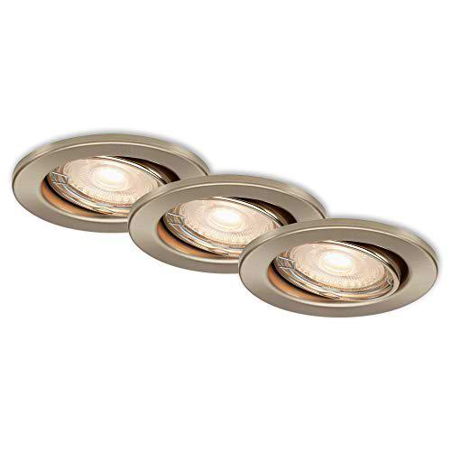 Briloner Leuchten - Juego de 3 lámparas LED empotrables