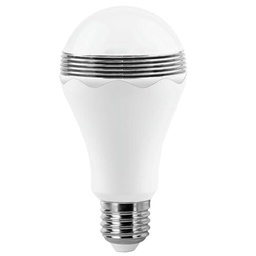 Brightium Bombilla LED E27 7W fría con altavoz integrado para iluminación y audio en espacios domésticos.
