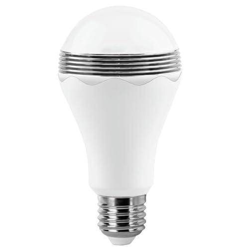 Brightium Bombilla LED E27 7W fría con altavoz integrado para iluminación y audio en espacios domésticos.