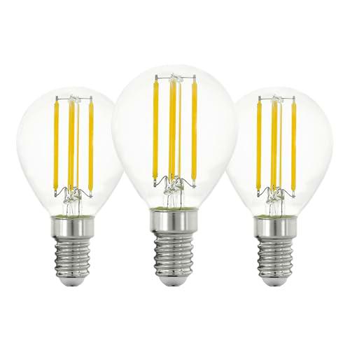 Eglo juego de 3 lámparas LED de filamento E14, bombilla Edison transparente