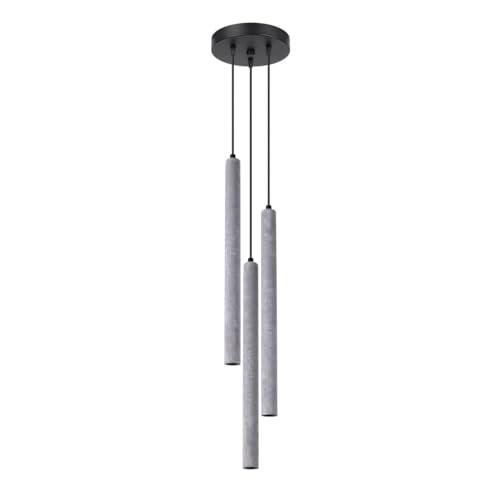 SOLLUX lighting PASTELO 3P Lámpara colgante de sobremesa de hormigón de 3 bombillas