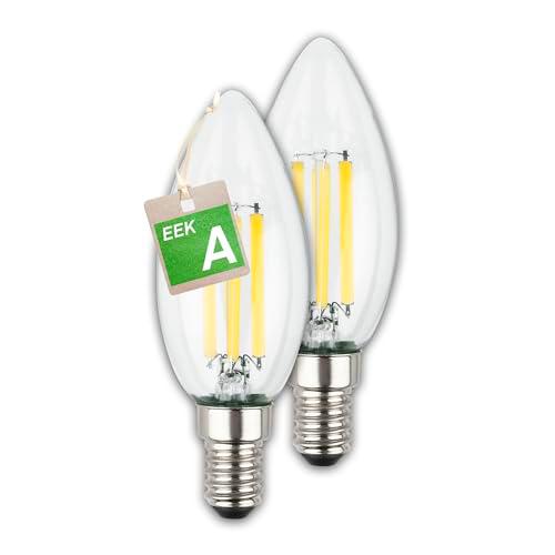 Briloner - EEK A Juego de 2 bombillas LED de filamento E14 vela