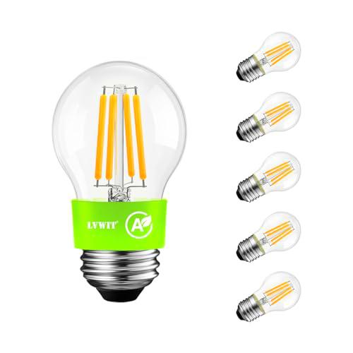 LVWIT Bombillas LED E27 Luz cálida 2700K,Bombilla LED de Filamento G45 Estilo Vintage,2,2W Equivalente a 40W,470 LM,Bombillas de filamento Clase A Ultraeficientes,Ahorro Energético,No Regulable,6U