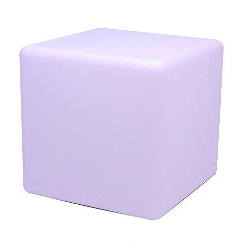 V-TAC Lámpara LED de Suelo Cubo Light 40 x 40 cm Multicolor RGB batería Recargable y Mando a Distancia IP65